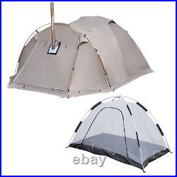 Fireproof 2 Person Waterproof Dome Tent with Snow Skirt for Camping Hiking A3V9