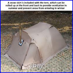Fireproof 2 Person Waterproof Dome Tent with Snow Skirt for Camping Hiking A3V9