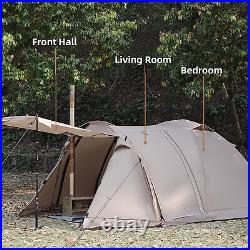 Fireproof 2 Person Waterproof Dome Tent with Snow Skirt for Camping Hiking A3V9
