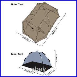 Fireproof 2 Person Waterproof Dome Tent with Snow Skirt for Camping Hiking A3V9