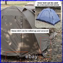 Fireproof 2 Person Waterproof Dome Tent with Snow Skirt for Camping Hiking A3V9