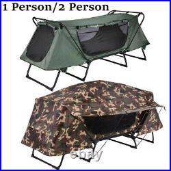 Folding 1/2 Person Elevated Camping Tent Cot Waterproof Hiking Outdoor with Bag