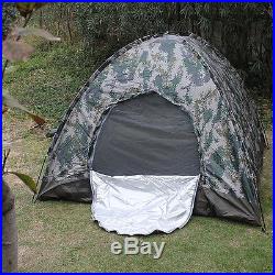 Folding Tent 4 Person Four Seasons Fiberglass Outdoor Camping Hiking Camouflage