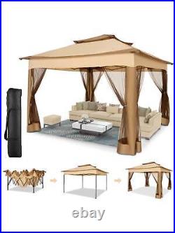 Gazebo 10x10 Pop Up Gazebo With Mosquito Nettings Waterproof Outdoor Gazebo