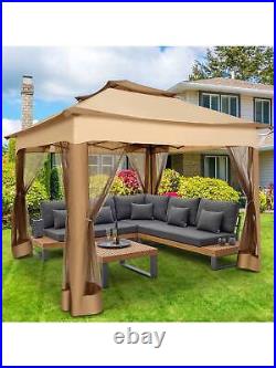 Gazebo 10x10 Pop Up Gazebo With Mosquito Nettings Waterproof Outdoor Gazebo