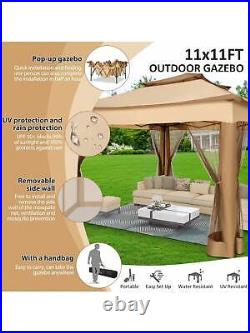 Gazebo 10x10 Pop Up Gazebo With Mosquito Nettings Waterproof Outdoor Gazebo