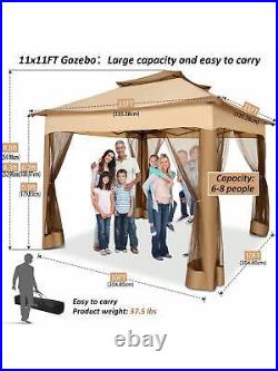 Gazebo 10x10 Pop Up Gazebo With Mosquito Nettings Waterproof Outdoor Gazebo