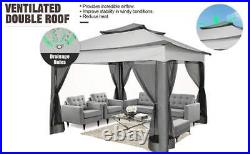 Gazebo 10x10 Pop Up Gazebo With Mosquito Nettings Waterproof Outdoor Gazebo