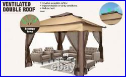 Gazebo 10x10 Pop Up Gazebo With Mosquito Nettings Waterproof Outdoor Gazebo