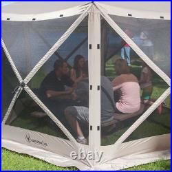 Gazelle G6 8 Person 6 Sided 124 Portable Canopy Screen Tent with Wind Panels