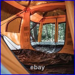 Gazelle T4 Plus 8 Person Portable Pop Up Camping Hub Tent withScreen Room, Orange