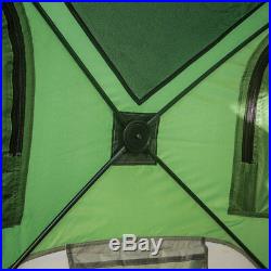 Gazelle Tents T4 8' Heavy Duty Pop Up Hub 4 Person Outdoor Camping Tent, Green