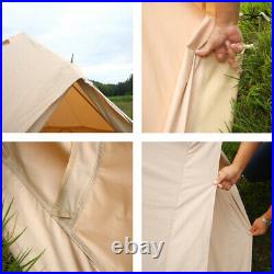 Glamping Cotton Canvas Bell Tent 5M Waterproof Awning Camping Tent 4-Season Yurt