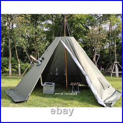 Green Travel Teepee Tent 2-Door Camping Equipment Portable 4-Season Pyramid Tent