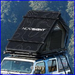 Hard Shell Rooftop Tent 2-3 People Car Camping 4-Season withLuggage Rack NOVSIGHT