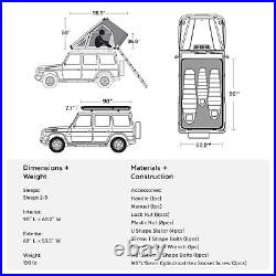 Hard Shell Rooftop Tent 2-3 People Car Camping 4-Season withLuggage Rack NOVSIGHT