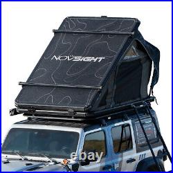 Hard Shell Rooftop Tent 2-3 People Car Camping 4-Season withLuggage Rack NOVSIGHT