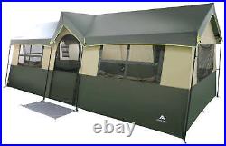 Hazel Creek 12 Person 3-Room Cabin Tent, 20' X 9' X 84, Green