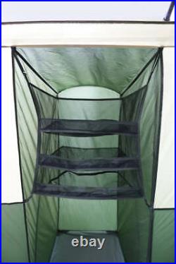 Hazel Creek 12 Person 3-Room Cabin Tent, 20' X 9' X 84, Green