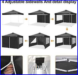 Heavy Duty Canopy Tent Party 10'x10' Outdoor Wedding Tent Gazebo with 4 Sidewall