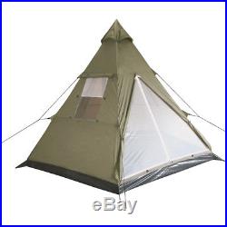 Indian Style Tent Tipi Camping Summer Festivals Hiking Outdoor 3 Persons Olive