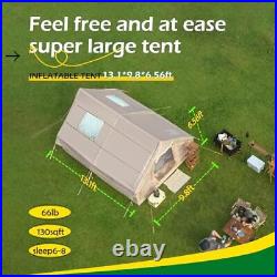 Inflatable Tent for Camping, 6-8 Persons Blow Up Glamping Tent, Large 4 Seaso