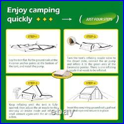 Inflatable Tent for Camping, 6-8 Persons Blow Up Glamping Tent, Large 4 Seaso