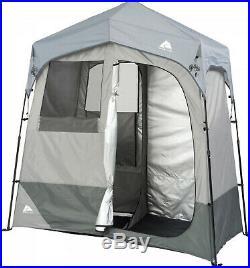 Instant 2-Room Shower/Utility Shelter With 5-Gal Solar-Heated Shower Privacy Tent