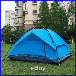 Instant Automatic PopUp Dome Camping Hiking Waterproof 4 Person Family Tent Blue