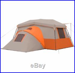 Instant Cabin Tent 11 Person Orange All Season Room Devider Camping Gear Outdoor