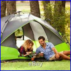 Instant Dome Tent 4 person Green, 2 Folding Chairs, 1 Airbed Mattress Camping