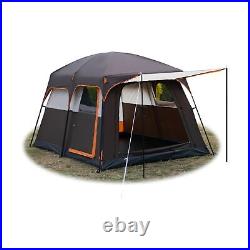 KTT Large Tent 6 Person, Family Cabin Tents, Straight Wall, 3 Doors and 3 Window