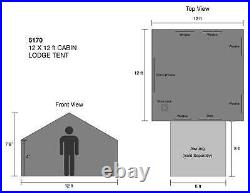 Kodiak Canvas 12x12 Cabin Lodge 8 person 4 season tent with stove jack (SR)