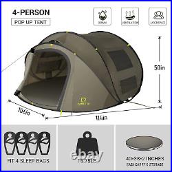 LARGE 4P Instant Tent QUICK SETUP Waterproof