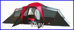 Large 10 Person Camping Tent 3 Room Outdoor Ozark Trail Waterproof Family RED