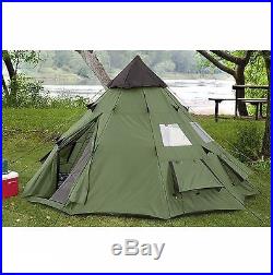 Large Camping Tent 6 Person Family Teepee Outdoor Shelter Hiking Equipment Gear