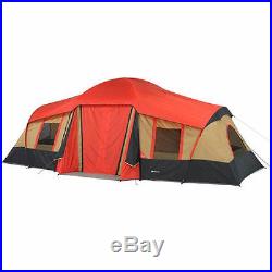Large Family Cabin 10 Person Tent Camping Hiking Outdoor Ozark Canopy 3 Room New