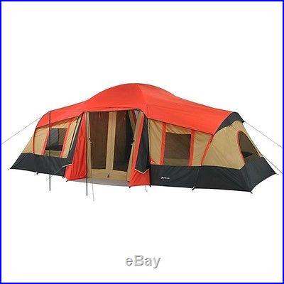 Large Family Camping Tents 10 Person 3 Room Cabin Hiking Ozark Trail Tent New