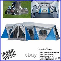 Large Family Camping Tents 16-Person 3-Room Camping Tent Waterproof Folding