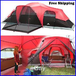 Large Family Tent 10 Person 3 Room Outdoor Camping Instant Cabin Hiking Shelter
