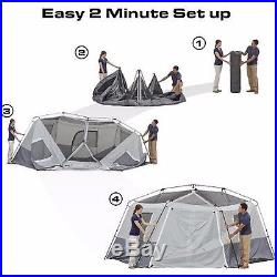 Large Instant Camping Tent 11 Person Hexagon Cabin Family Size 17' x 15' x 82''H