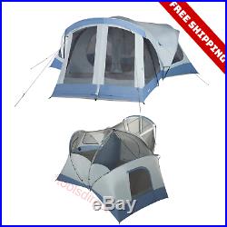Large Outdoor 11-14 Person 3 Room Instant Cabin Camping Hiking Tent Private Room