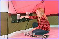 Large Outdoor Camping Tent 10 Person 3 Room Cabin Screen Porch Waterproof Red