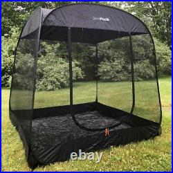 Large PopUp Screen Enclosure with Nylon Floor 7 Ft H 6 Ft 8 In L & W NIB Black