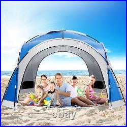 Large Pop Up Beach Tent Blue Sun Shade Canopy Shelter for 10 with UV Protection
