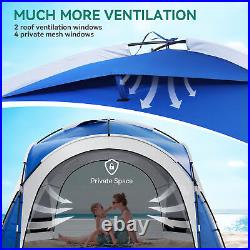 Large Pop Up Beach Tent Blue Sun Shade Canopy Shelter for 10 with UV Protection