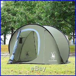 Large Pop Up Camping Hiking Tent Auto Instant Setup Easy Fold back Army Green