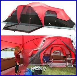 Large Tent Camping Outdoor Ozark Trail 3 Room 10 Person Waterproof