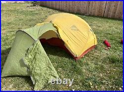 MSR tent-package deal. Hubba Hubba HP 2 person tent + foot print + gear shed