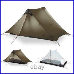 Mier Lanshan 2 Person Ultralight Backpacking Trekking Pole Tent Khaki Brown